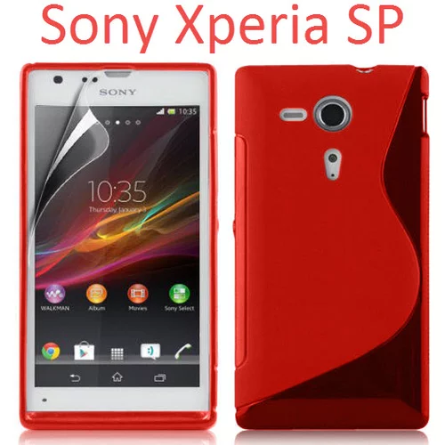  Gumijasti / gel etui S-Line za Sony Xperia SP M35h - rdeči