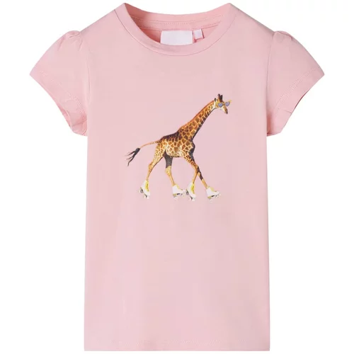 vidaXL Otroška majica s kratkimi rokavi svetlo roza 116