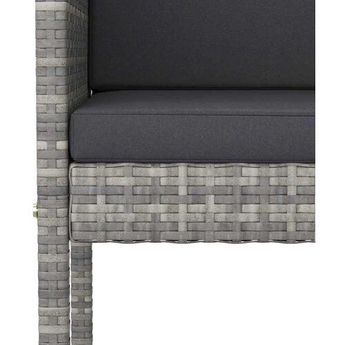  5-dijelni vrtni barski set od poliratana s jastucima sivi Siva 80 x 80 x 110 cm Slike