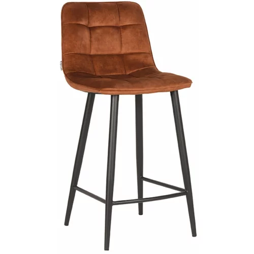LABEL51 Opečnato oranžni žametni barski stoli v kompletu 2 ks 94 cm Jelt –