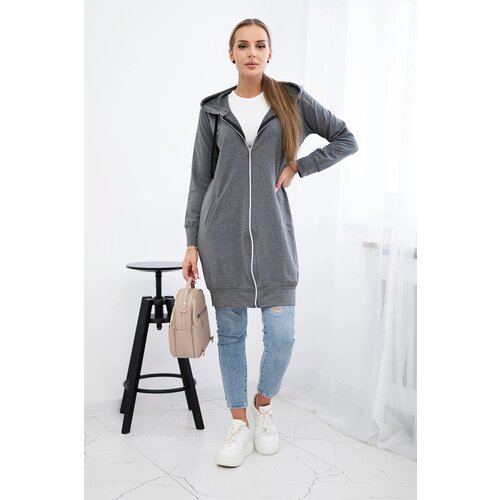 Kesi Women's long hoodie - dark gray melange Cene