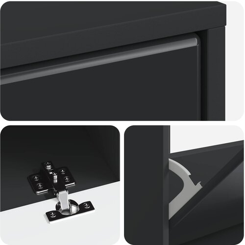  Ormar za cipele BREDA 78 x 24 x 103 cm Konstruirano drvo Crna Slike