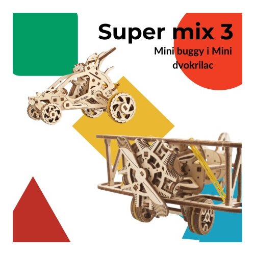 UGEARS 3D puzzle super mix 3 (Buggy i Dvokrilac) ( 8294) Cene