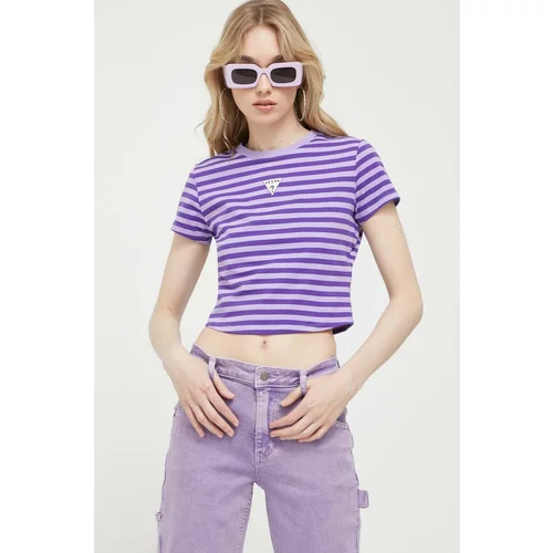 GUESS Originals Kratka majica ženski, vijolična barva