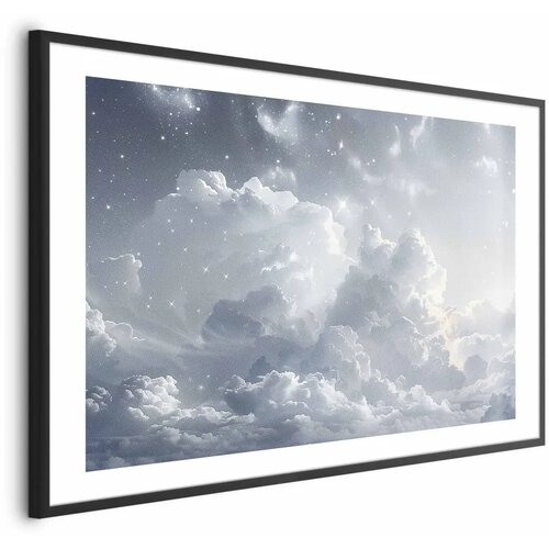  Plakat Astral Calm: Stars Scattered Over Delicate Clouds 90x60 Crni okvir s margom Cijene