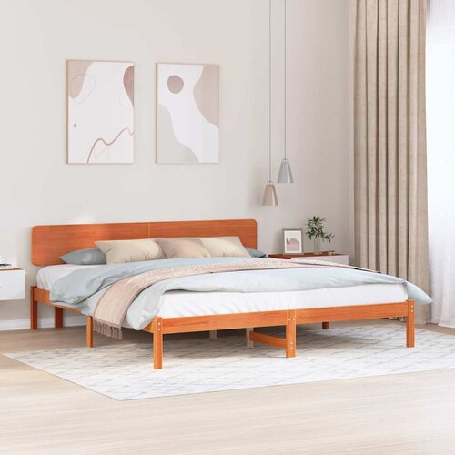  Krevetna konstrukcija s uzglavljem Vosak smeđa 180 x 200 cm Cijene