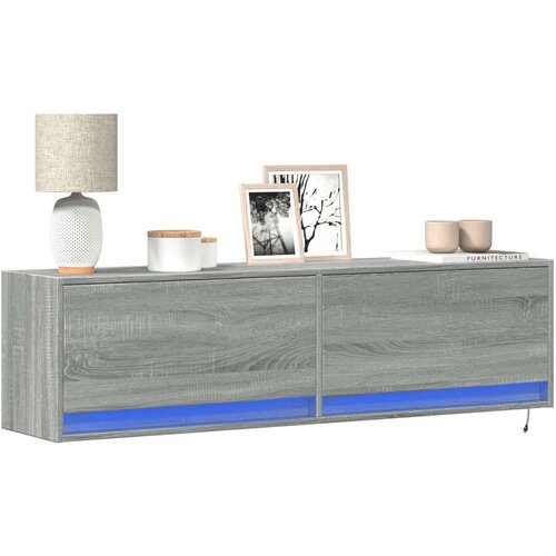 vidaXL Stenska TV omarica z LED lučkami siva sonoma 140x31x38 cm Cene