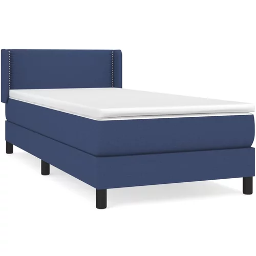 vidaXL Box spring postelja z vzmetnico modra 80x200 cm blago, (20895912)
