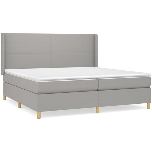 Maison Chic Box spring postelja - Vzmetna postelja z vzmetnico svetlo siva 200x200 cm blago SL20125, (21893431) Cene