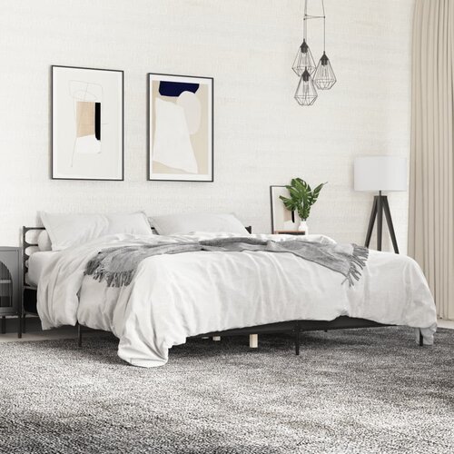  Okvir za krevet crni 180 x 200 cm konstruirano drvo i metal Cijene