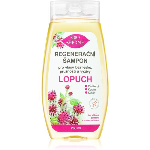 Bione Cosmetics Burdock regenerirajući &amp;scaron;ampon za sjajnu i mekanu kosu 260 ml Slike