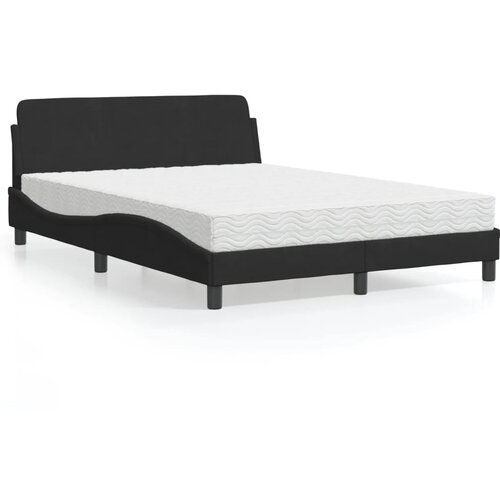 VidaXL Krevet s madracem crni 120 x 200 cm bar&amp;scaron;unasti Slike