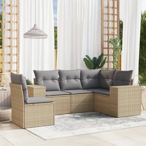  5-dijelni vrtni set sofa s jastucima bež od poliratana 83 x 62 x 69 cm Cijene