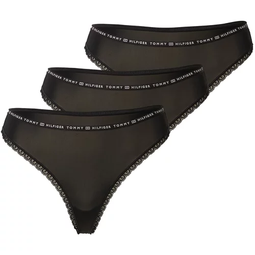 Tommy Hilfiger Underwear Tanga gaćice crna / bijela