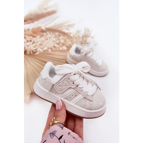 Boto Children's Sports Shoes Sneakers with Hearts White Mirelle Cene