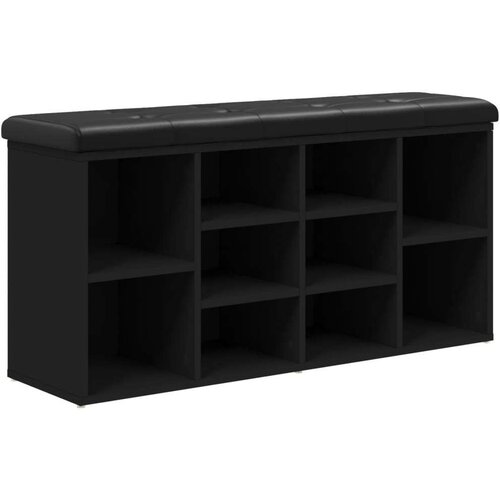  Klupa za cipele crna 102 x 32 x 50 cm od konstruiranog drva Slike