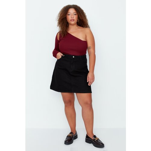 Trendyol Curve Black High Waist A Shape Denim Skirt Cijene