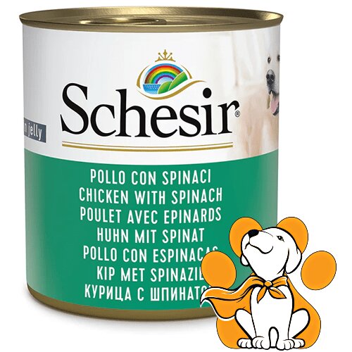 Schesir dog Chicken With Spinach 285g, Konzerva Za Pse Sa Piletinom i Spanaćem Cene
