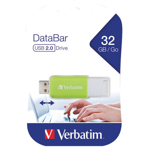  MEMORIJA USB 32GB 2.0 DATABAR VERBATIM 49454 ZELENA BLISTER Cene