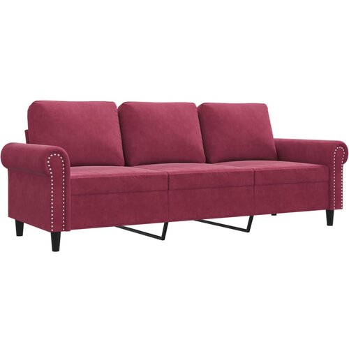 Maison Chic kavč - Sofa - Kanape trosed vinsko rdeč 180 cm žamet, (21726988) Cene