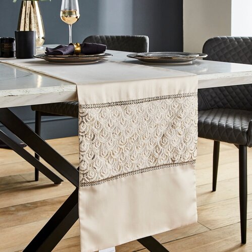 Catherine Lansfield Namizni tekač iz mikrosatena 33x180 cm Deco Sequin &amp;ndash; Slike