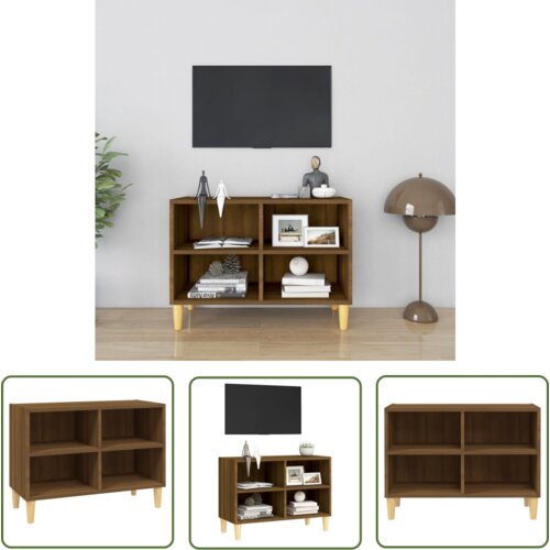 The Living Store TV omarica z lesenimi nogami rjavi hrast 69,5x30x50 cm - TV Omarica, (21738264) Cene