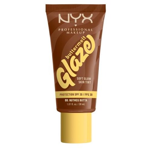 NYX Professional Makeup Buttermelt Glaze Soft Glow Skin Tint SPF30 puder za sve vrste kože 30 ml nijansa 08 Nutmeg Butta Slike