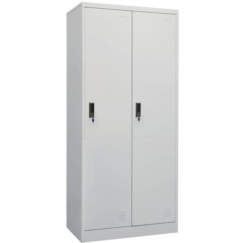 VidaXL Garderobna omara svetlo siva 80x50x180 cm jeklo Slike