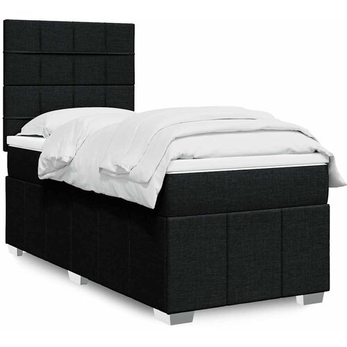 Box spring krevet s madracem crni 90x190 cm od tkanine Cijene