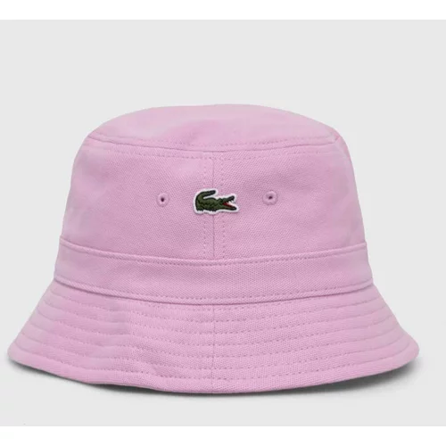 Lacoste Pamučni šešir boja: ružičasta, pamučni