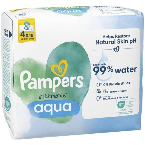 Pampers vlažilni robčki Harmonie Aqua 4 x 48 kos Cene
