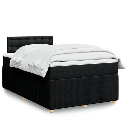 vidaXL Krevet s oprugama i madracem crni 120 x 200cm od tkanine Cijene