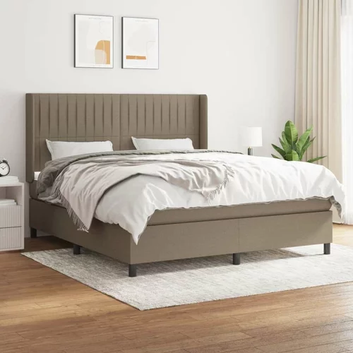  Box spring postelja z vzmetnico taupe 160x200 cm blago, (20896916)