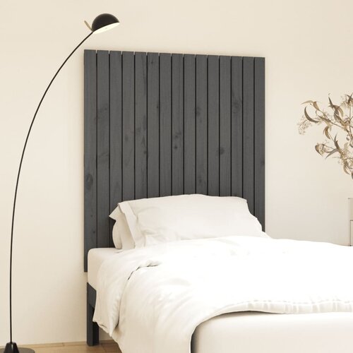 VidaXL Zidno uzglavlje sivo 95 5x3x110 cm od masivne borovine Slike