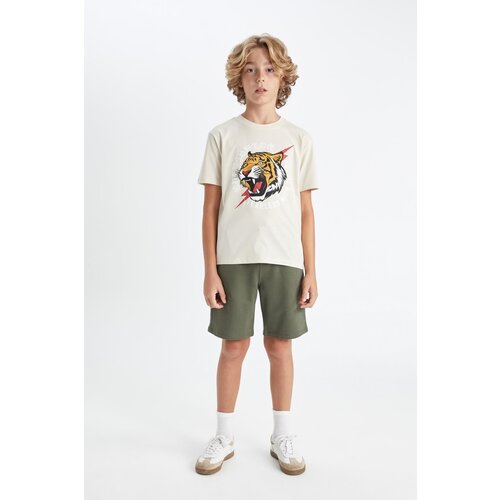 Defacto boy's Printed Short Sleeve T-Shirt Shorts 2-Piece Set Cene