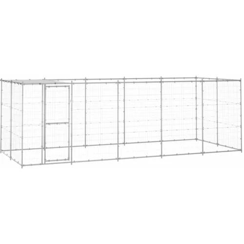  vanjski kavez za pse od pocinčanog čelika s krovom 12,1 m²