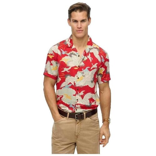 Superdry Srajce s kratkimi rokavi Chemise manches courtes Merchant rouge Rdeča Cene