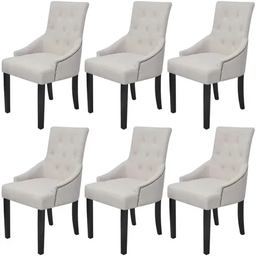  blagovaonske stolice od tkanine 6 kom krem-sive