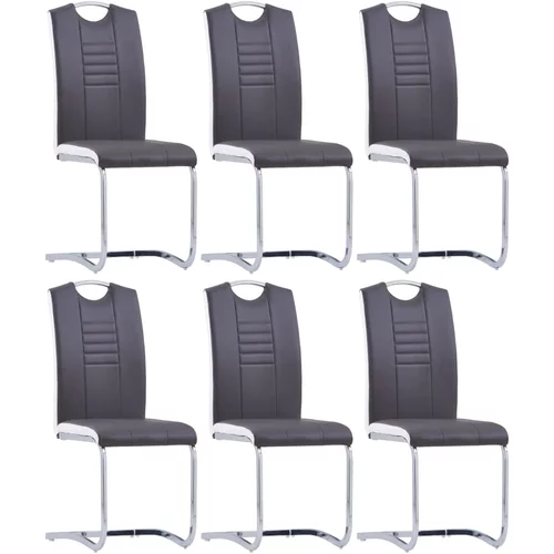 konzolne blagovaonske stolice od umjetne kože 6 kom sive