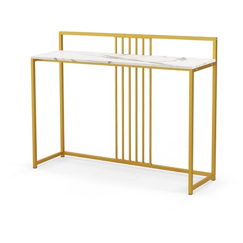 Costway Ozka konzola iz imitacije marmorja Konzolna mizica 120 x 32 x 89 cm, (5000306802) Slike