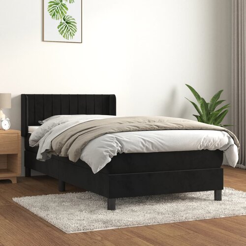 The Living Store Box spring postelja z vzmetnico črna 80x200 cm žamet - Box Spring Postelja, (21491707) Slike