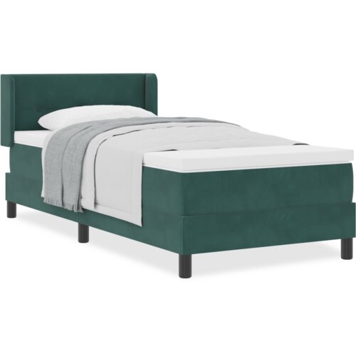vidaXL Box Spring Krevet s Madracem Tamno Zelena 90x200 cm Baršun Cene