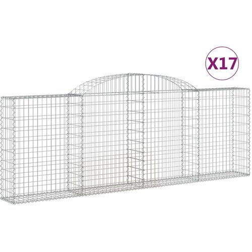  Lučne gabionske ko&amp;scaron;are 17kom 300x30x100/120cm pocinčano željezo Slike