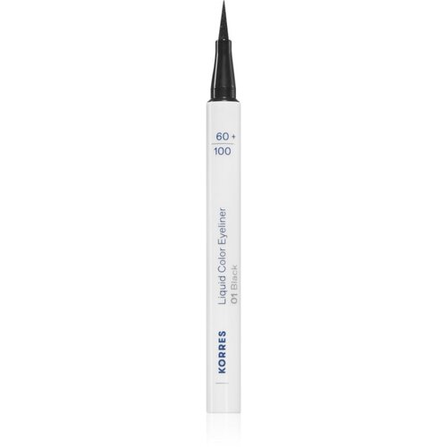 Korres Liquid Color Eyeliner vodoodporno črtalo za oči v obliki flomastra odtenek 01 Black 1 ml Cene