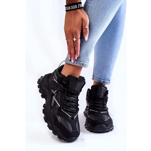 Big Star Women's Sport Shoes On A Massive Platform KK274387 Black