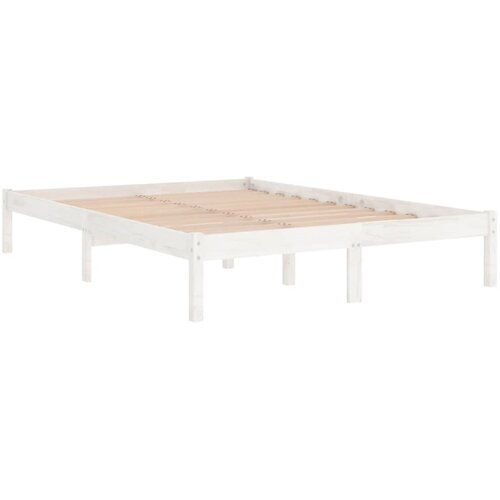  Okvir za krevet od masivne borovine bijeli 160 x 200 cm Slike