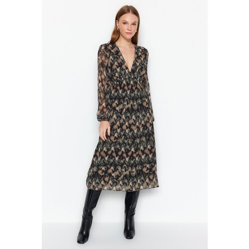 Trendyol Multi Color Midi Chiffon Lined Dress Slike