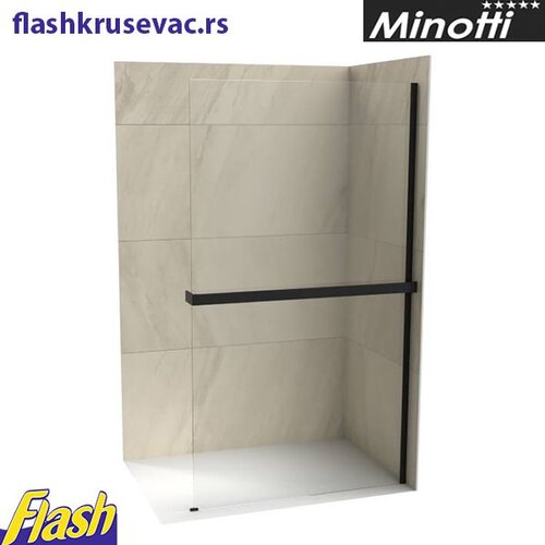 Minotti Stakleni paravan CRNI, 8mm staklo polica i držač peškira - Minotti - Copen C-02-WIS Cene