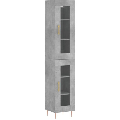 Maison Chic Visoka omara - Komoda - Predalnik betonsko siva 34,5x34x180 cm inženirski les, (21721748) Cene