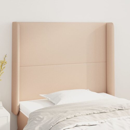 vidaXL Vzglavje z ušesi kapučino 83x16x118/128 cm umetno usnje Cene